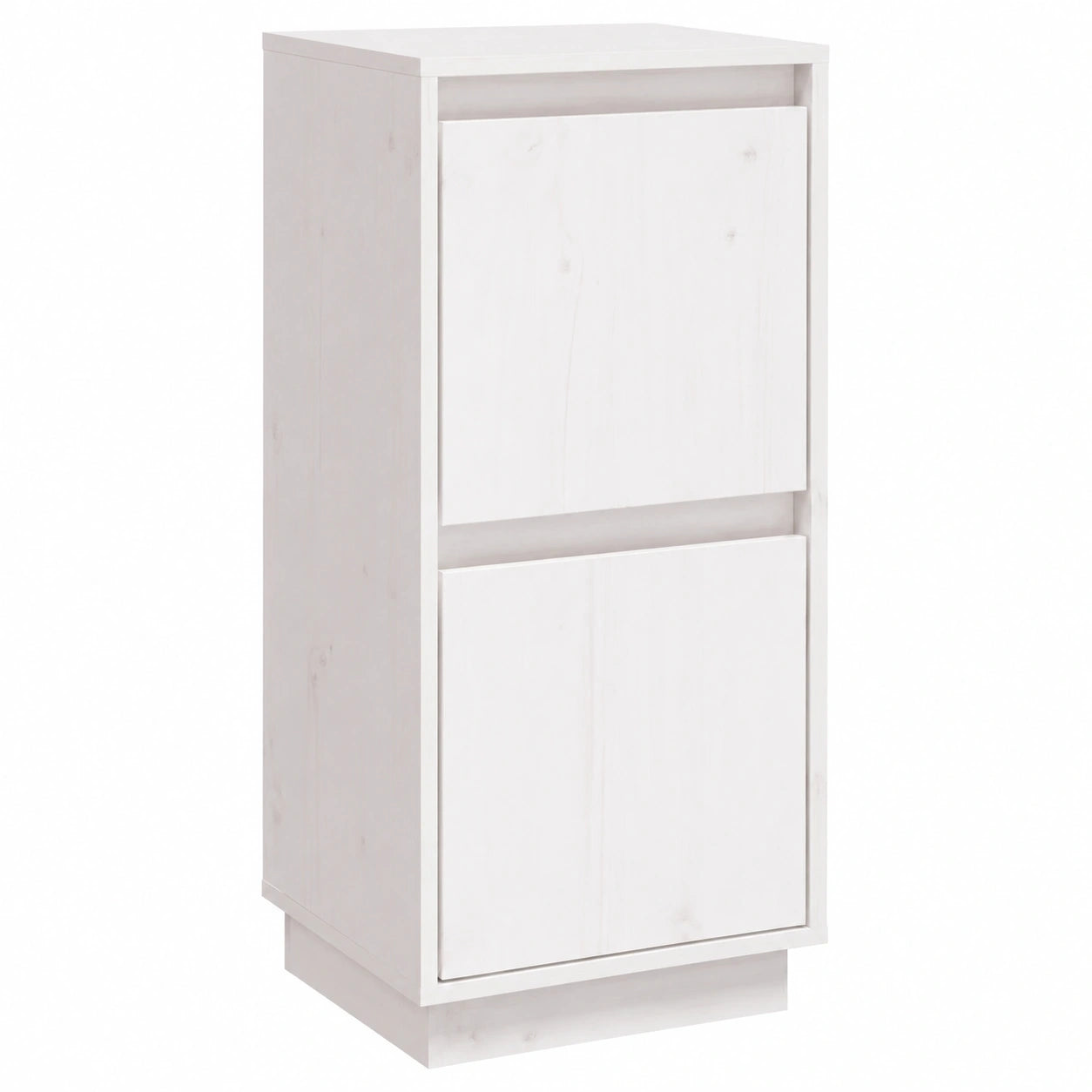 Moderner weißer Kiefernholz-Sideboard mit Schwebefüßen, 2 Türen, 32x34x75 cm