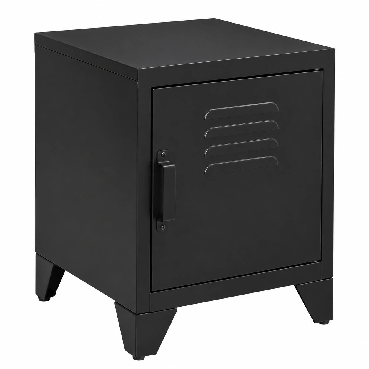 HOMCOM Beistelltisch mit verstellbarem Regal, Tür, und Metallrahmen, Schwarz, 50 x 40 x 47,5 cm