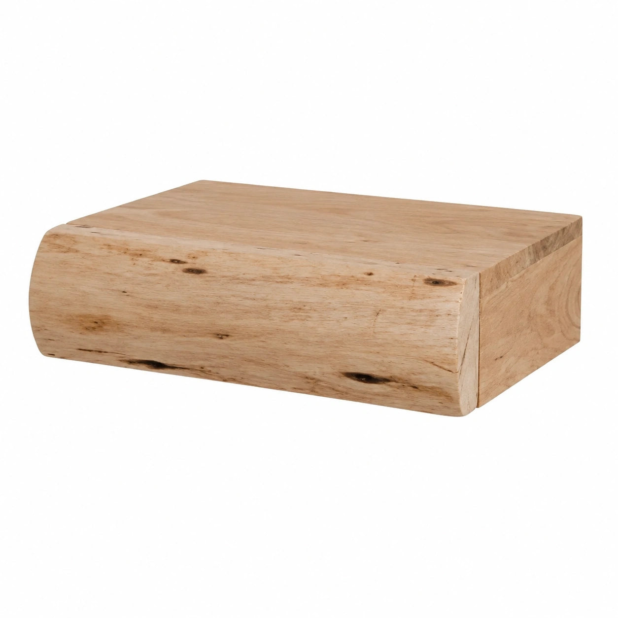 Massivholz Schwebender Nachttisch mit Schublade im Industrial Design, 2er Set, 30 cm