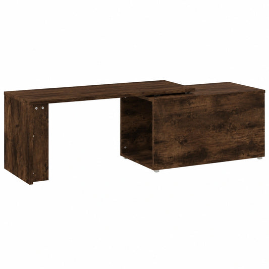 Moderner Couchtisch aus Räuchereiche mit Drehplatte, 150x50x35 cm, platzsparend für Wohnzimmer und Büro