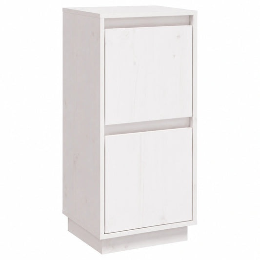 Moderner weißer Kiefernholz-Sideboard mit Schwebefüßen, 2 Türen, 32x34x75 cm