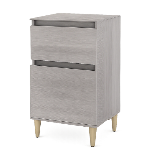 2er Set Nachttische Grau Sonoma 40x35x70 cm - Modernes Design mit Eukalyptusdekor