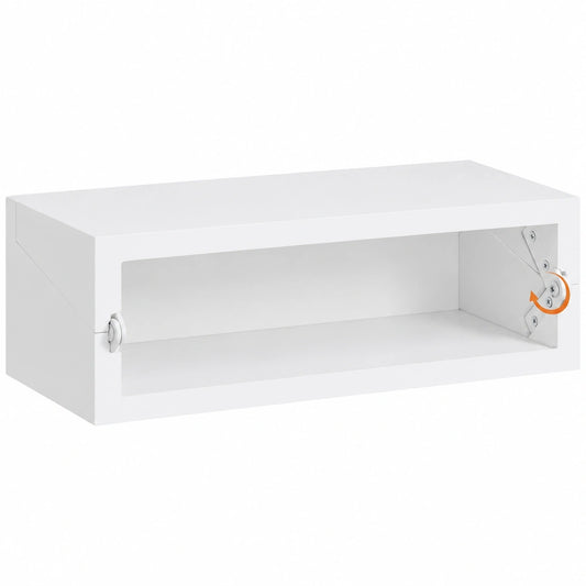 SUMGAR Hängeregal Weiß mit Schublade, Klappbares Nachttischregal für Schlafzimmer & Bett