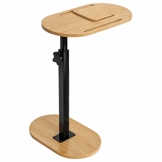 Höhenverstellbarer Bambus-Beistelltisch für Wohnzimmer & Büro, Multifunktionale Nachttisch-Ablage, 40-82x43x22cm