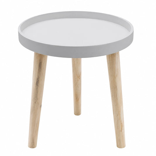 Spetebo Kleiner Holztisch in Weiß - 36x30 cm Dekorativer Beistelltisch