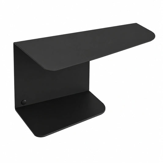 MILUKA Wand-Nachttisch Set aus Metall, Schwarz, 40 x 20 cm, mit zwei Ebenen
