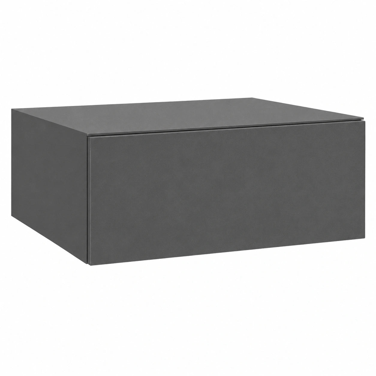 Wandmontierter Nachttisch Anne mit Schublade in Grau – Griffloses Design aus robuster Spanplatte