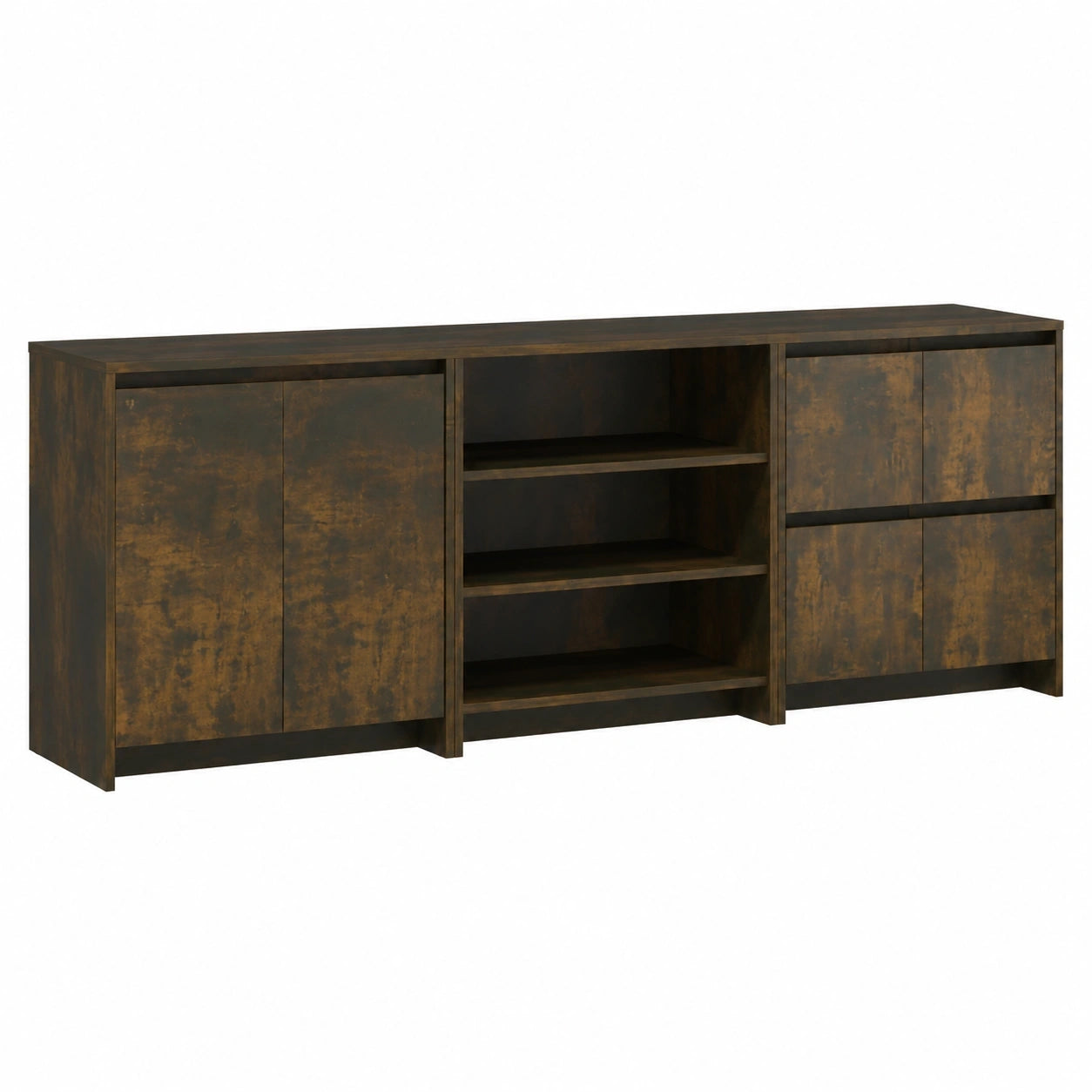 3-teiliges Sideboard-Set in Räuchereiche – Pflegeleichtes Wohnzimmermöbel mit viel Stauraum